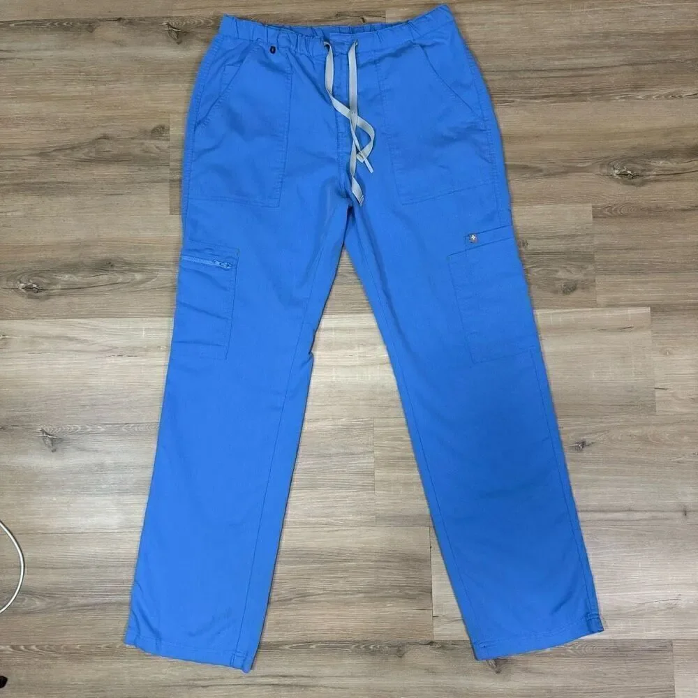 Figs Men's Size 33” Cairo Cargo Scrub Pants Ceil Blue Medical Uniform CNA Nurse